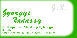 gyorgyi nadassy business card